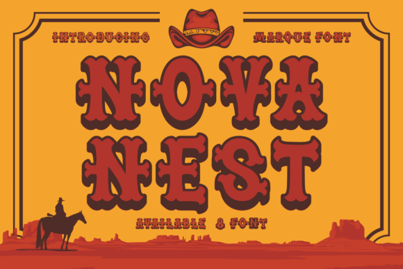 Nova Nest: A Rugged Western Display Font for Bold Designs